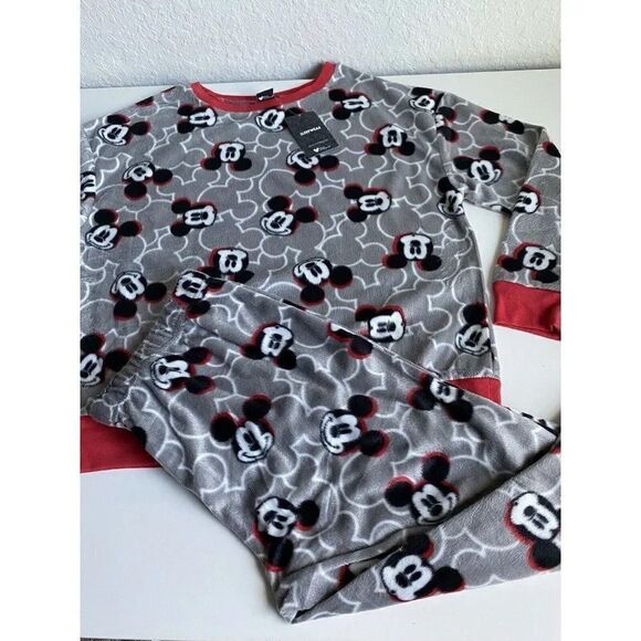 Disney Mickey Mouse 2pc Lounger Pajamas Set Sleepwear Soft Cozy Women’s Sz M NWT - Picture 2 of 9